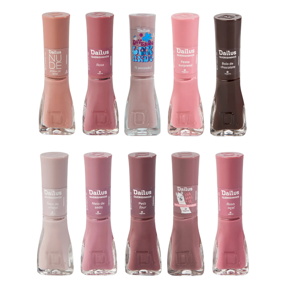 Kit 10 Esmaltes Nude Dailus Tons Nudes em Oferta na Shopee