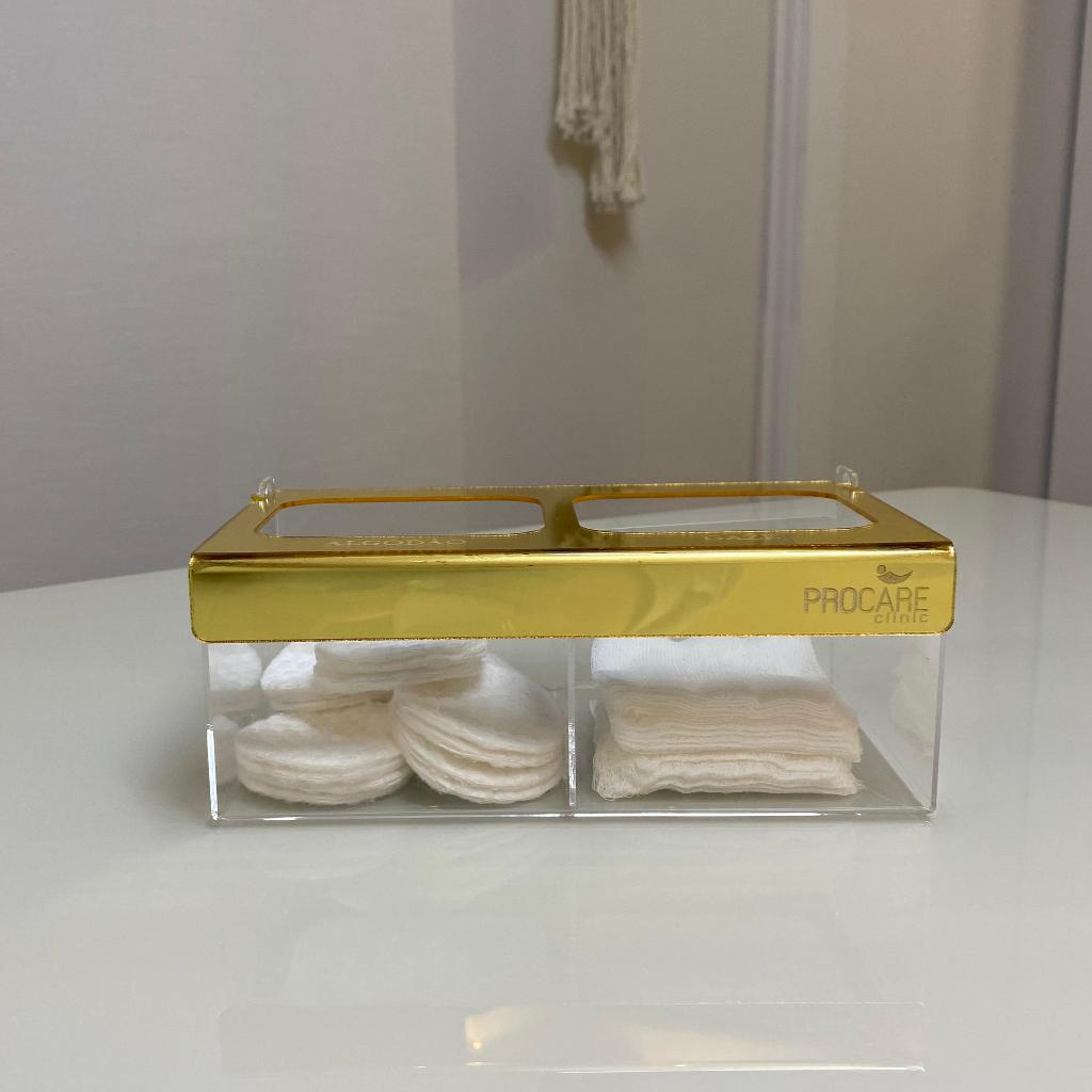 Suporte Duplo Algodão e Gaze em Acrílico - Personalizado IOF Clinicas Odonto Esteta