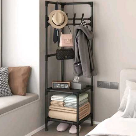 Estante Organizador De Roupas De Canto Cabideiro e Multiuso Arara Organizador Com Gancho BO em Oferta na Shopee
