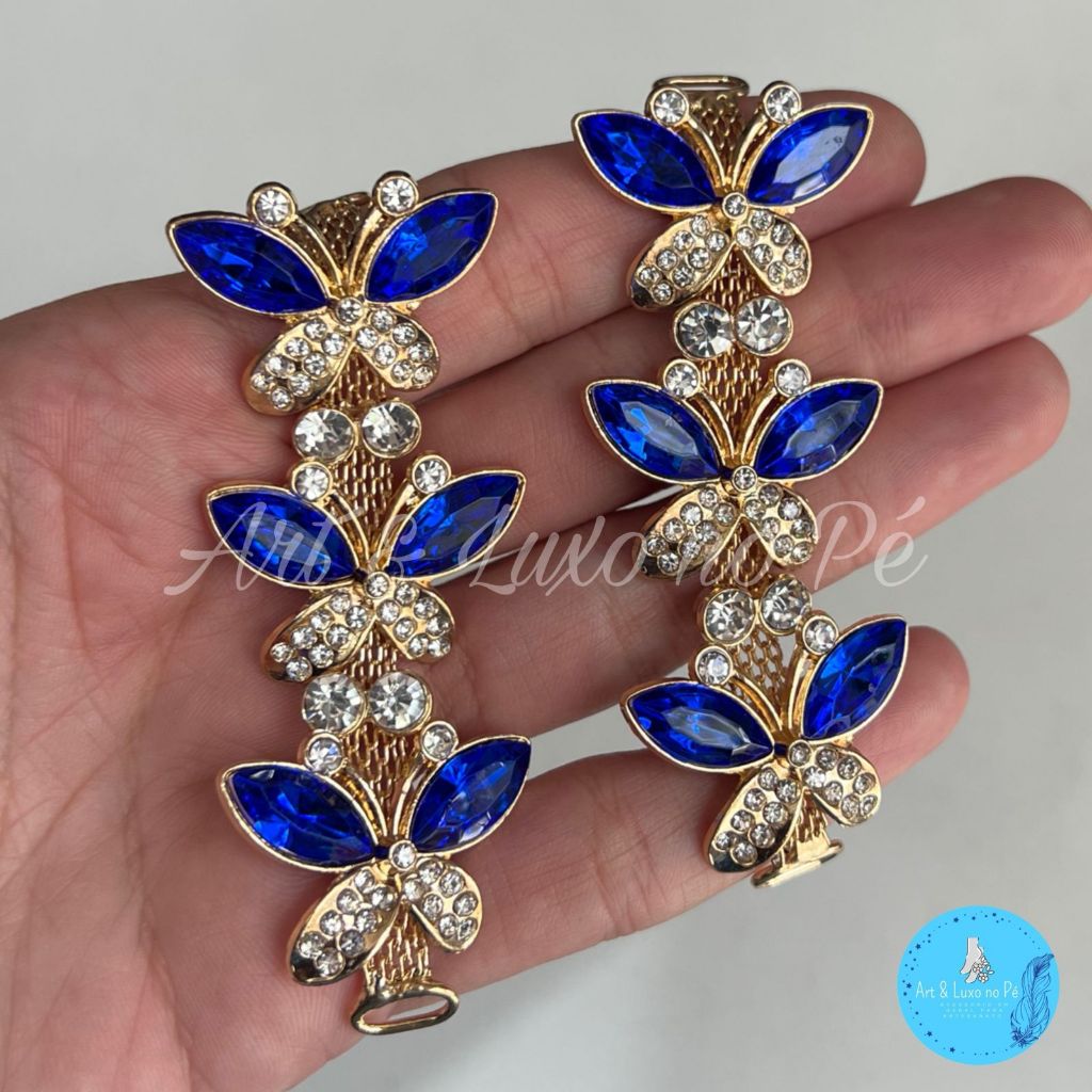 Cabedal Lateral Trio Borboleta Sem Pino Para Chienelos Diversas Cores