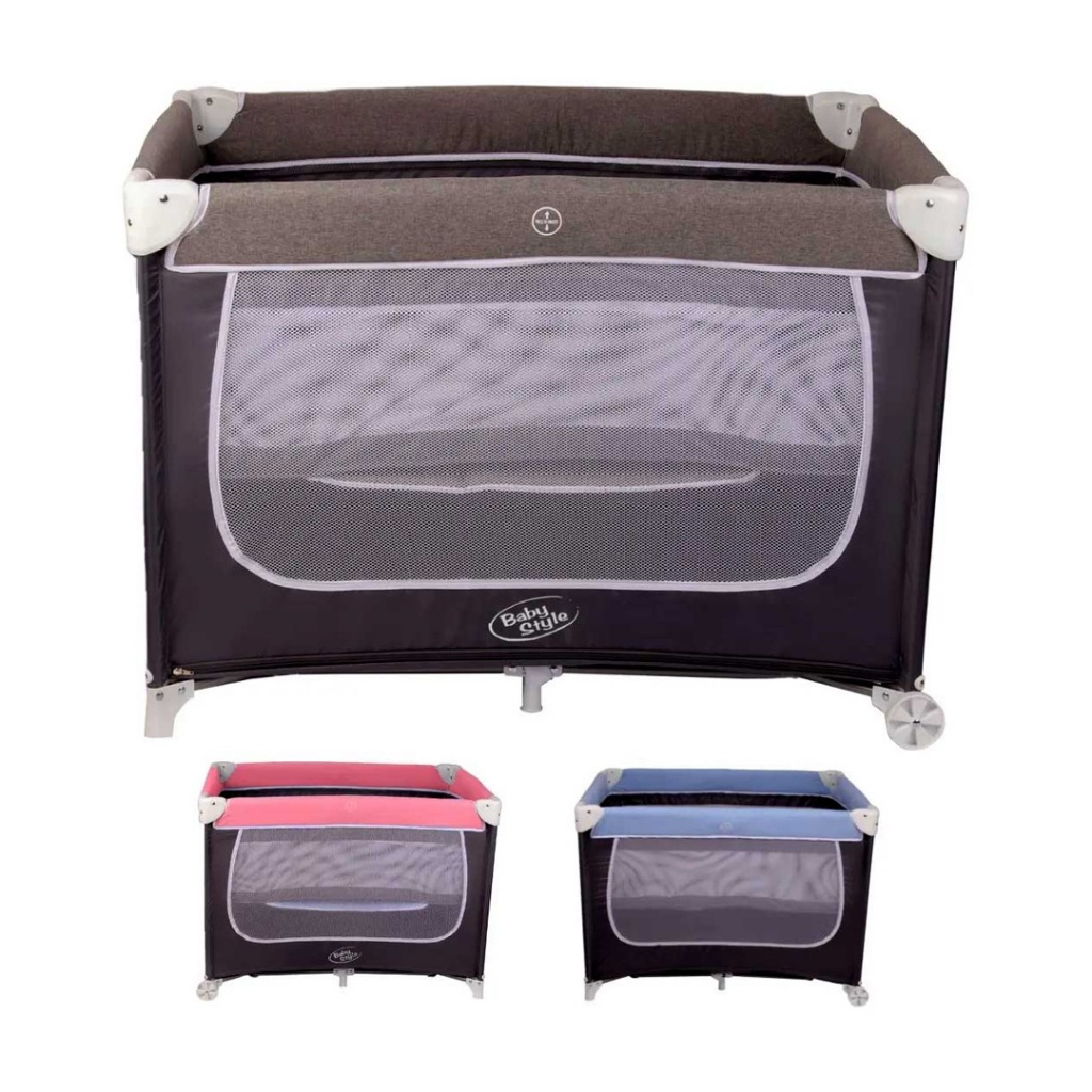 Berço Portátil Infantil Cercado Desmontável Com Mosquiteiro e Colchonete Portátil Baby Style Luxo