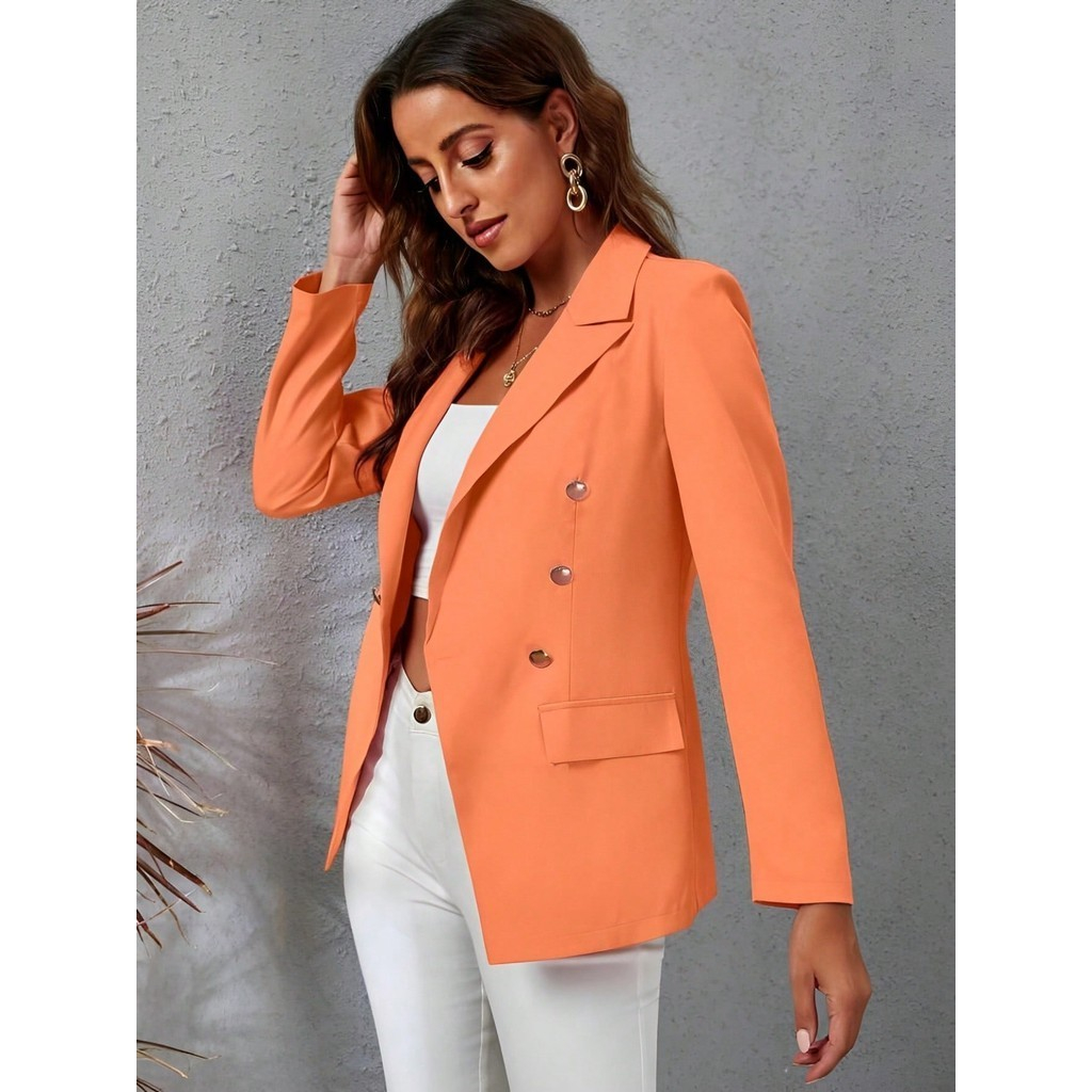 Blazer Feminino Casaquinho Alfaiataria Casaco Social Com Botão Super Envio