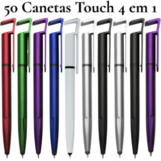 50 Canetas Touch Sem Gravação Esferográfica Com Suporte Limpa Tela em Oferta na Shopee