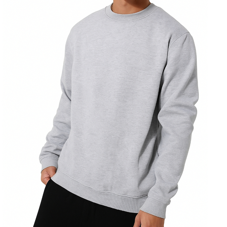 Blusa Moletom Básico Liso Gola Redonda Flanelado Adulto e Juvenil