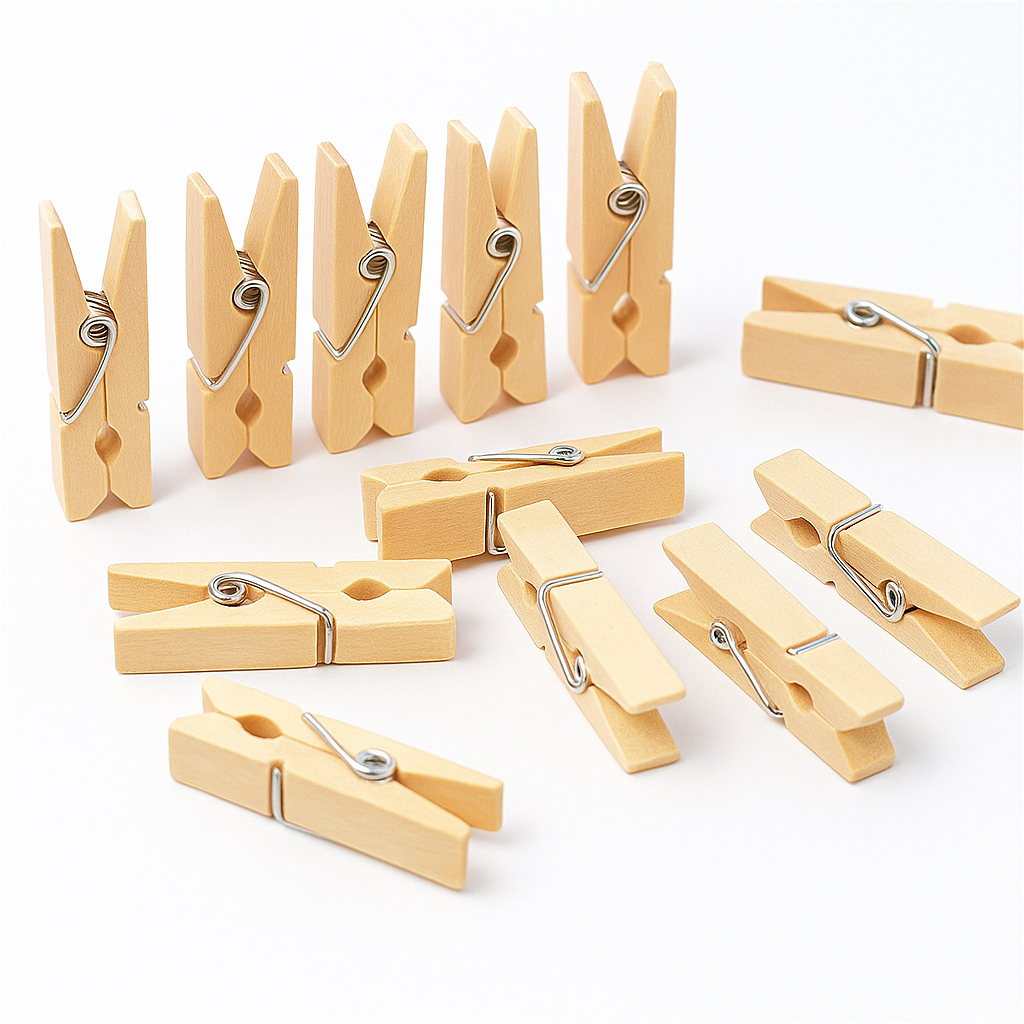 Pregador Mini 35mm Madeira Prendedor 48 Peças Organizador em Oferta na Shopee