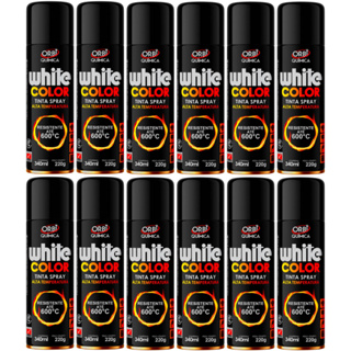 Kit 12 Unidades Spray Tinta Preto Alta Temperatura Para Canos Motores 600°C em Oferta na Shopee