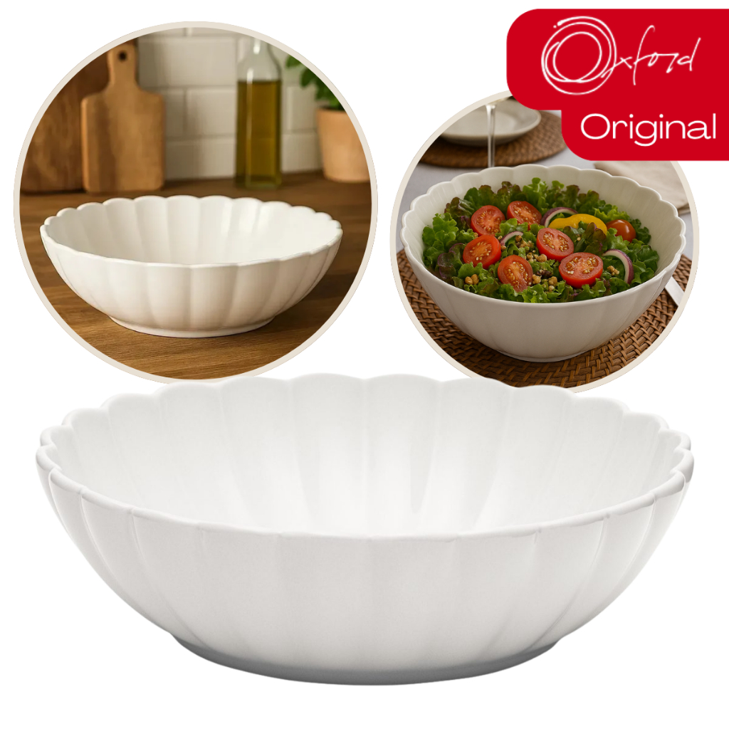 Saladeira Bowl 25,5cm Flora Camelia Porcelana Oxford Fruteira Centro de Mesa