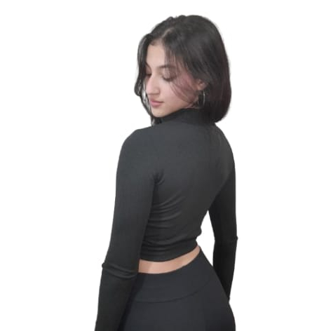 blusa cropped inverno academia gola alta manga longa com zíper blusa croped manga comprida verão moda casual