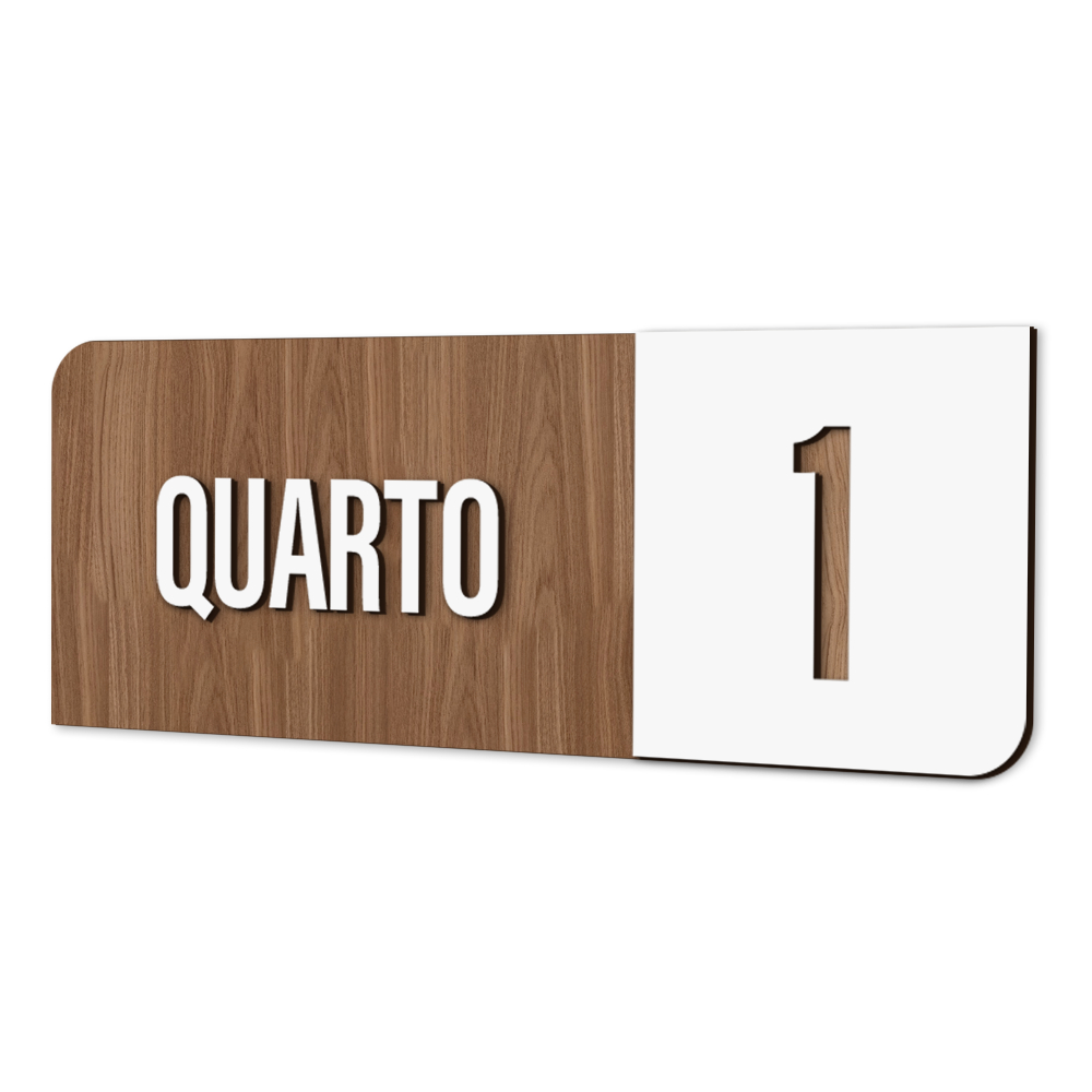 Placa Sinalização Indicativa Quarto Numerado