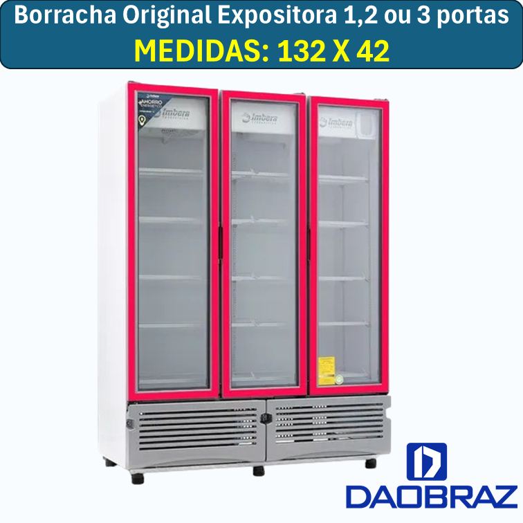 Kit Borracha/Gaxeta Original para Expositora 1, 2 ou 3 portas - Medidas 132 x 42cm