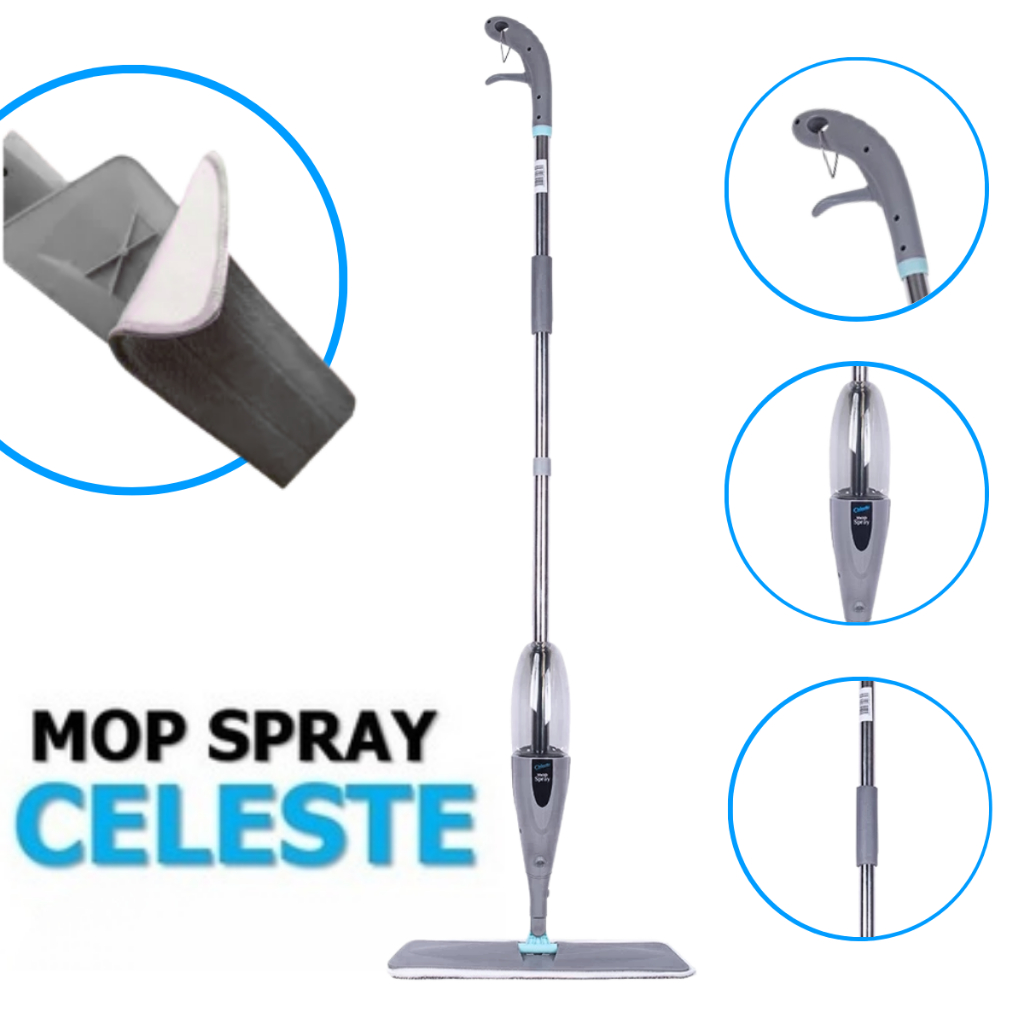 Mop Spray Mágico Com Reservatório 250ml De Limpeza Microfibra CELESTE