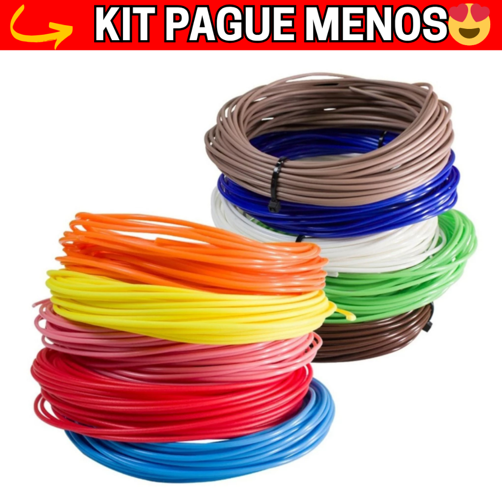 Refil Filamento Abs Kit 10 Cores 25/50/100 M Impressora 3d Caneta Cores Variadas em Oferta na Shopee