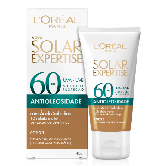 Protetor solar facial L’Oréal Expertise Antioleosidade FPS 60, 40 g em Oferta na Shopee