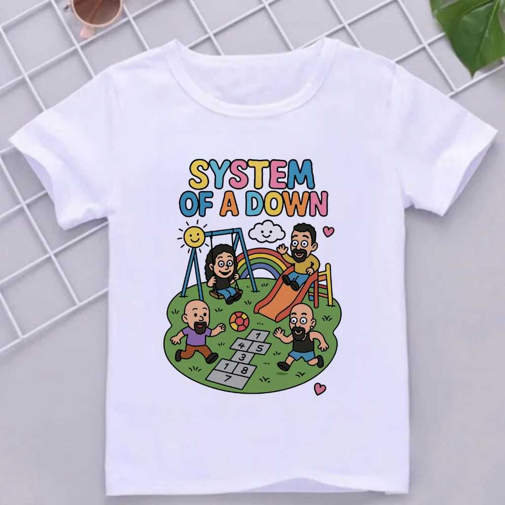 Camiseta Infantil System Of Down Ilus - [Exclusiva] Blusa estampa criança camisa desenho banda filho