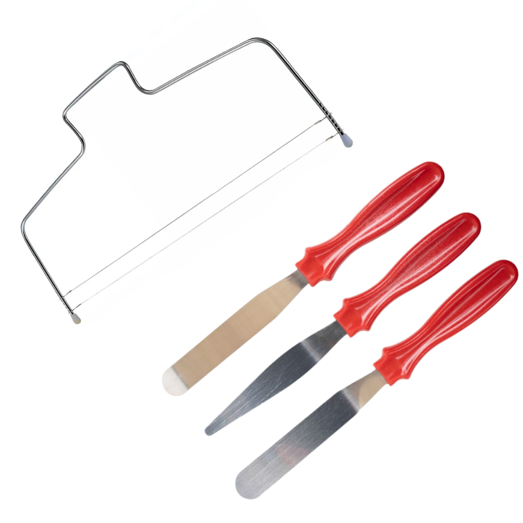 Kit Nivelador Cortador Fatiador Espátulas Confeiteiro Bolos Ajustável Confeitaria Nivela Decorativa