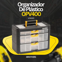 Organizador De Plastico OPV0400 Com Alça E Gavetas Vonder