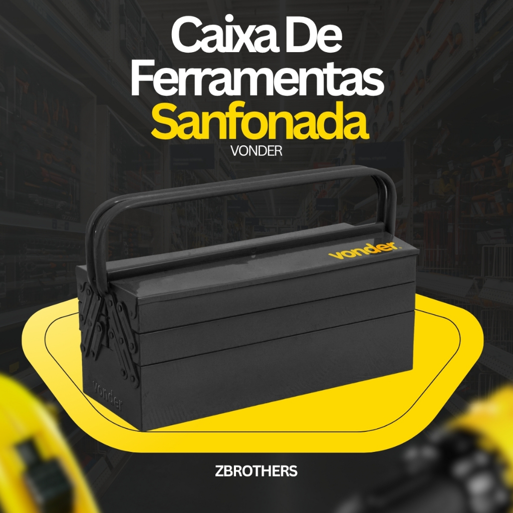 Caixa Para Ferramentas Metalica Sanfona Com 05 Gavetas Vonder