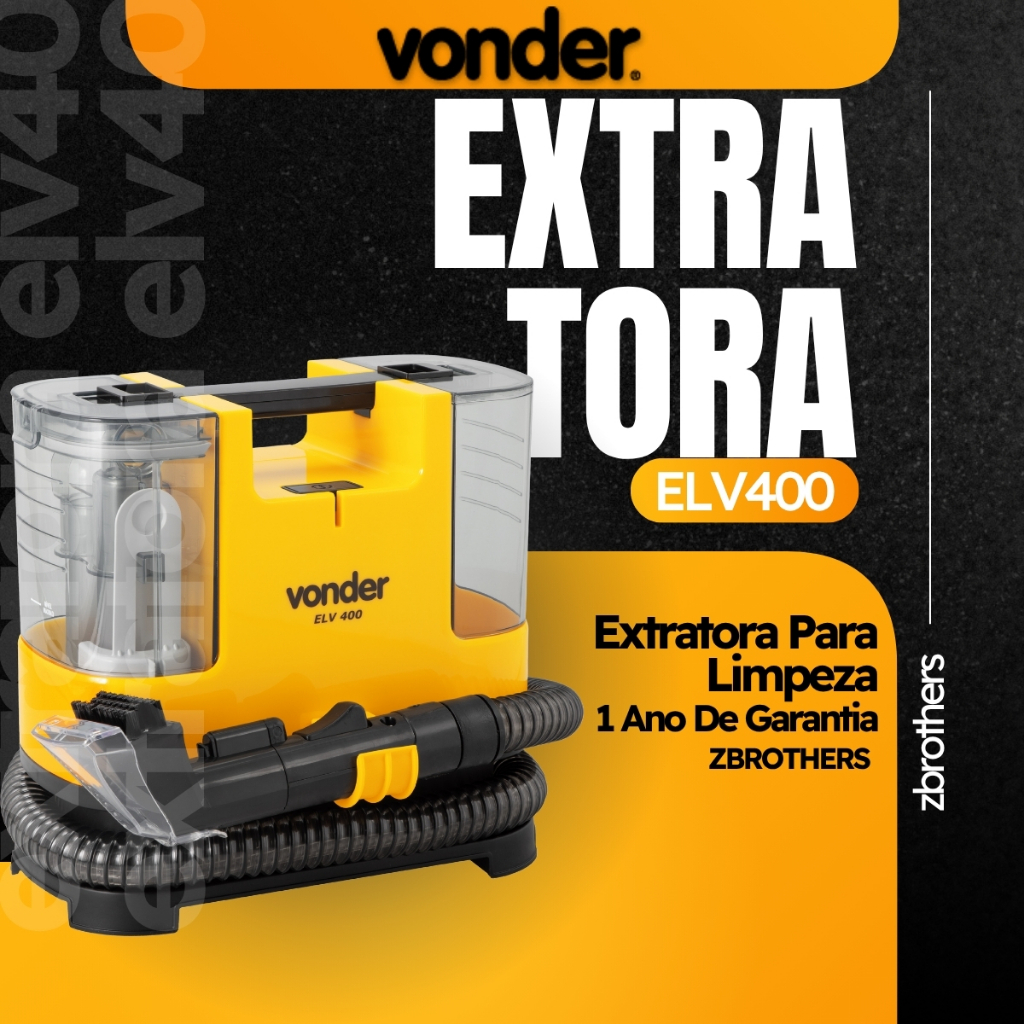 Extratora De Estofados 400W Para Limpeza Sofas Tapetes Portátil ELV400 Vonder