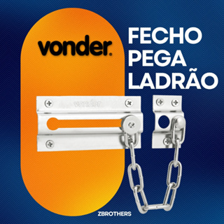 Fecho De Segurança Vonder Com Corrente Para Porta Pega Ladrão Fechadura Ferrolho Resistente em Oferta na Shopee