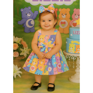 Vestido Ursinhos Carinhosos Lili + faixinha de cabelo em Oferta na Shopee