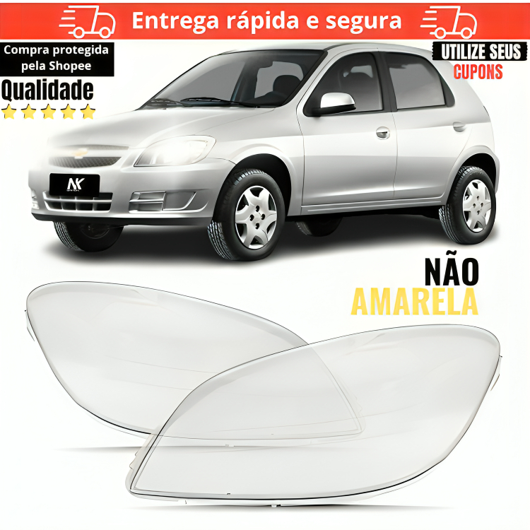 Par/Un Lente Farol Celta Prisma 2007 2008 2009 2010 2011 á 2015 Farolete Lentes em Oferta na Shopee