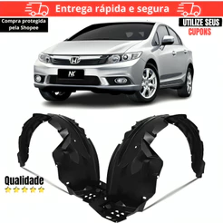 Par Parabarro Dianteiro Civic G9 2012 2013 2014 2015 2016 Bate Pedra Asa de Urubu Casca de Ovo