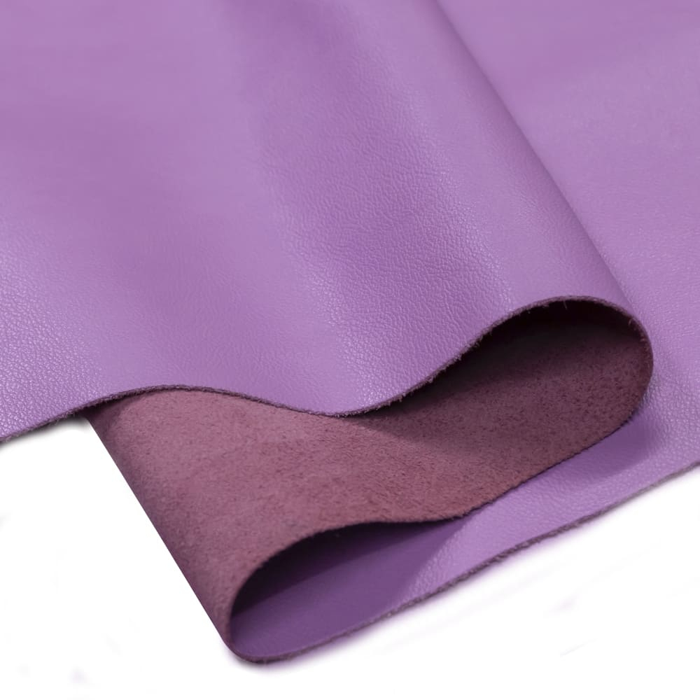 Painel de Couro Legítimo Tipo Fly 25x35cm – Placa Natural Macia - Retalho Pedaço - Acessórios - Cor: Hortência