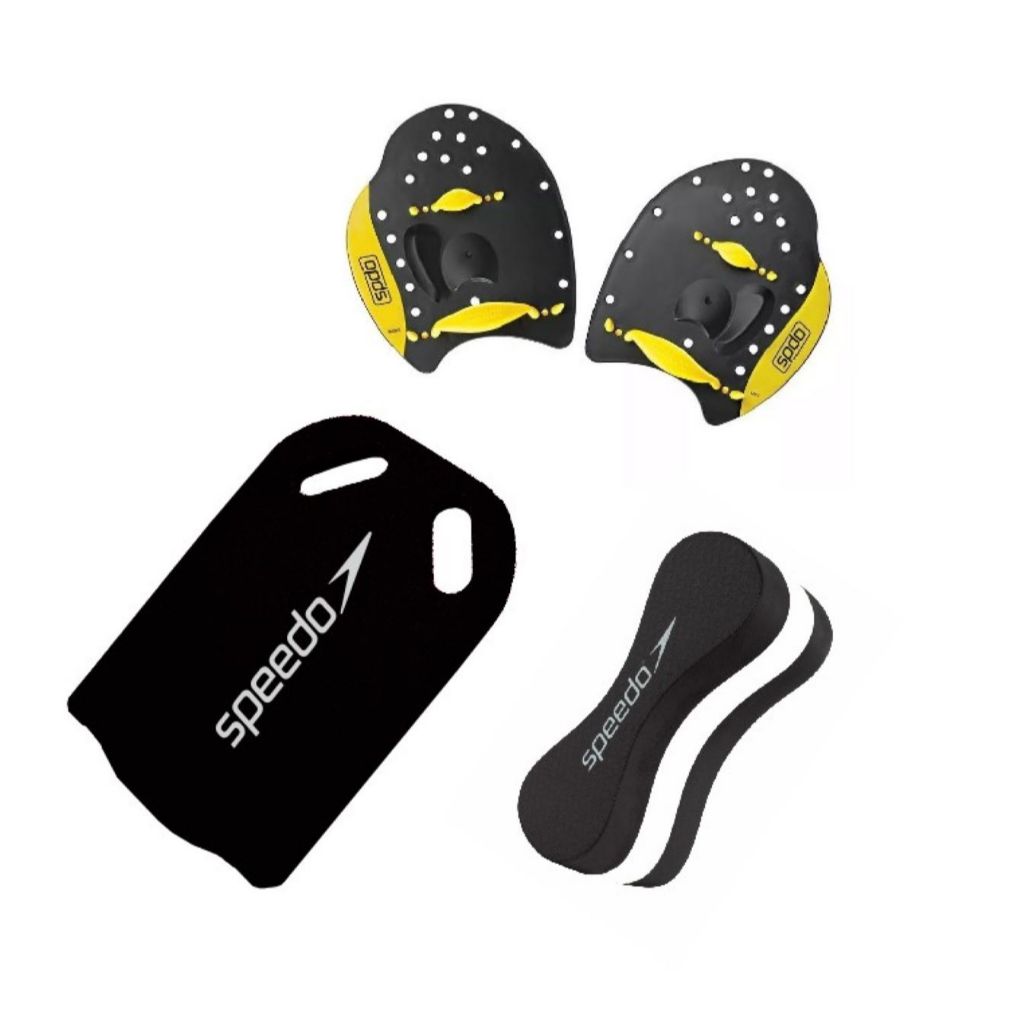 KIt Natação Speedo Palmar Power Paddles + Prancha e Flutuador Swim Aprendizagem