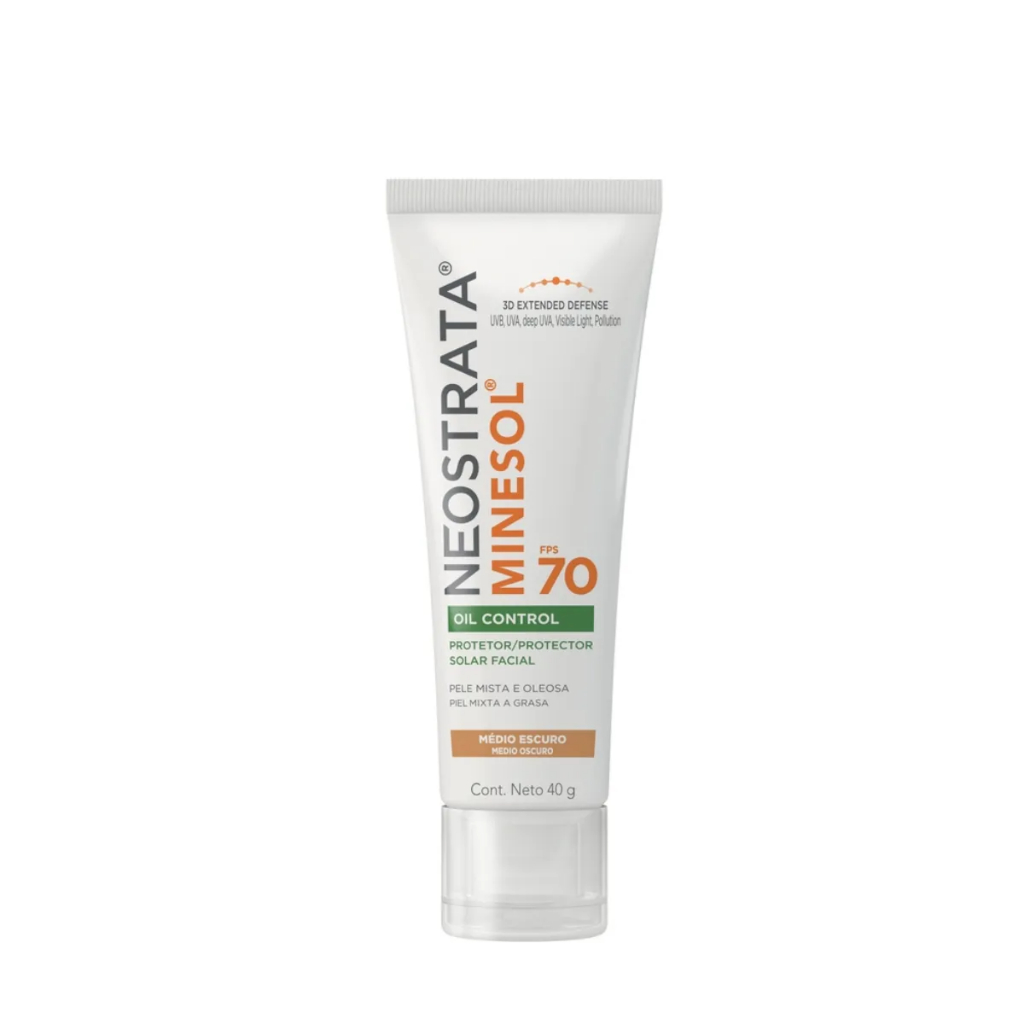 Protetor Solar Facial Neostrata Minesol Oil Control FPS70 Pele Média Escura Com 40g