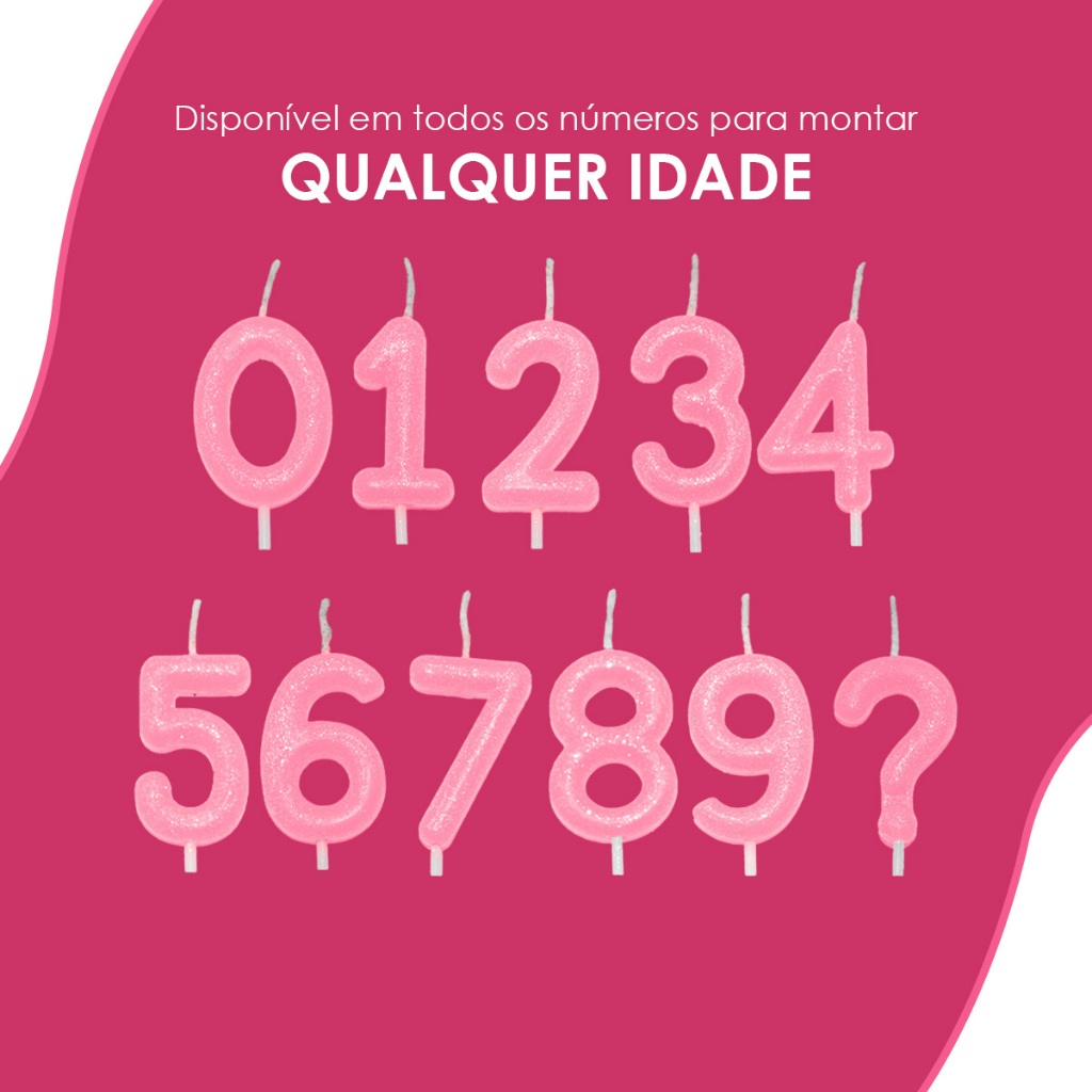 Vela de Aniversário Número Candy Color 6Cm do 0 ao 9 Silver Festas em Oferta na Shopee