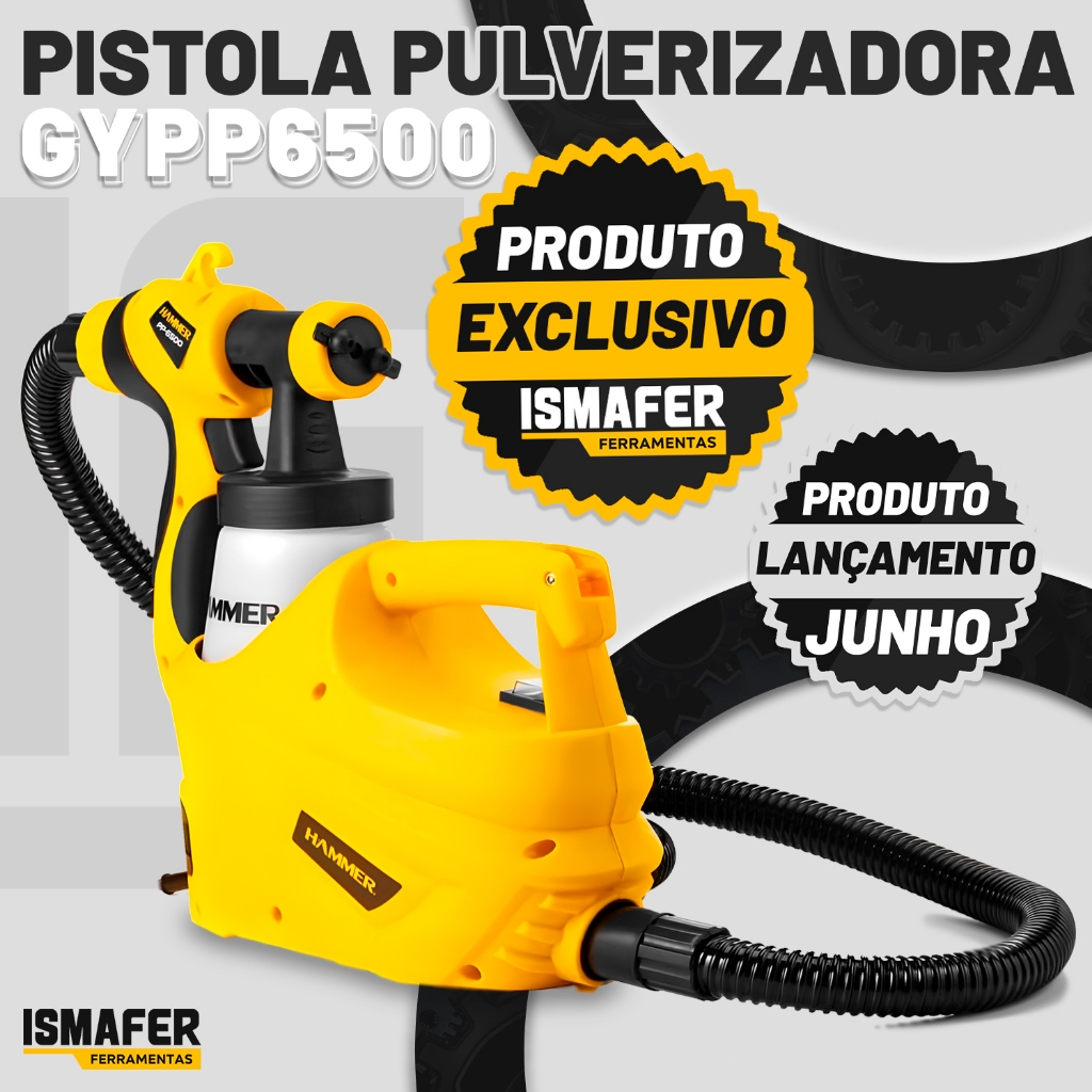 Pistola Pulverizadora Compressor Ar Direto 650w Gypp650 Hammer