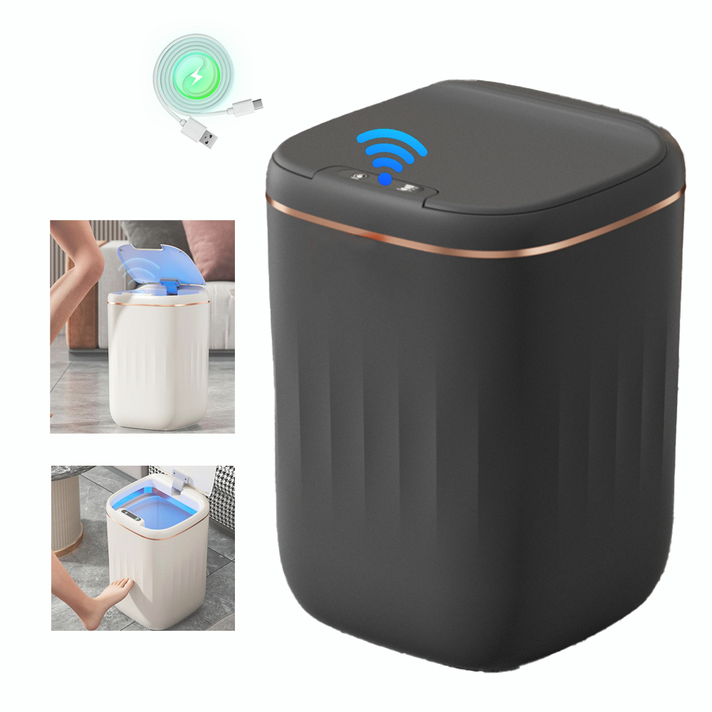 Lixeira Inteligente Recarregável com Sensor Automático 20L Banheiro Cozinha