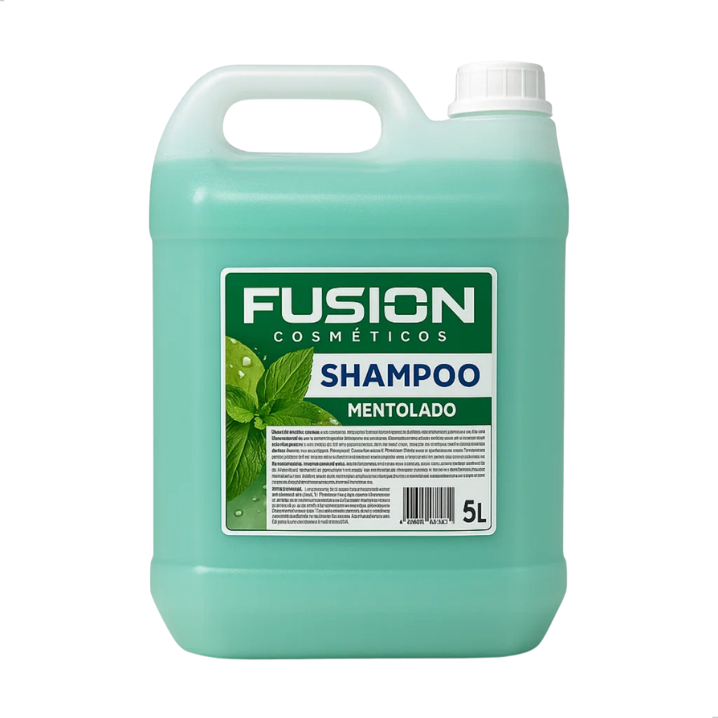 Shampoo Mentolado Hidratação Limpeza Nutrição Lavatório Salão Profissional 5L Fusion Cosméticos