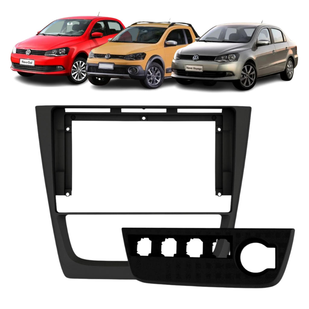 Moldura Painel 9 Polegadas Volkswagen Gol Saveiro Voyage G6 Preto ou Black Piano Fiamon
