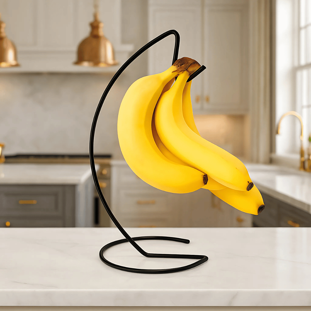 Suporte de Mesa para Cacho de Bananas Fruteira Gancho para Pendurar Bananas Expositor em A...