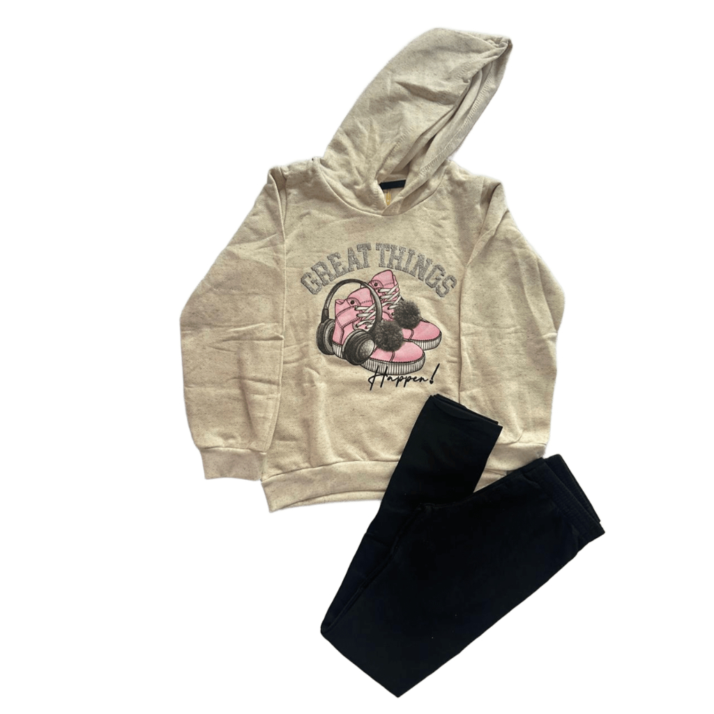 Conjunto Infantil Feminino de Inverno – Blusa + Calça Tamanho 8