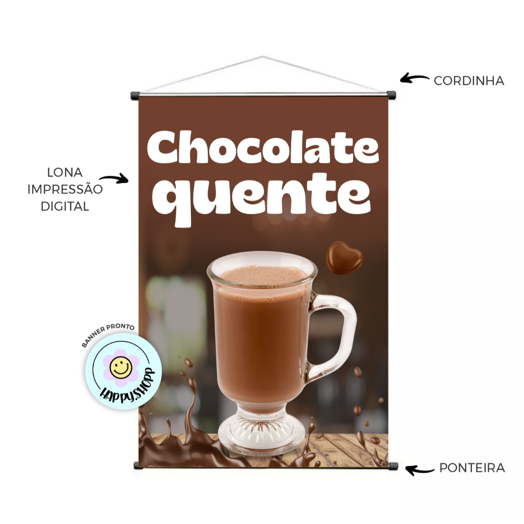 Banner Impressão Digital Chocolate Quente frio