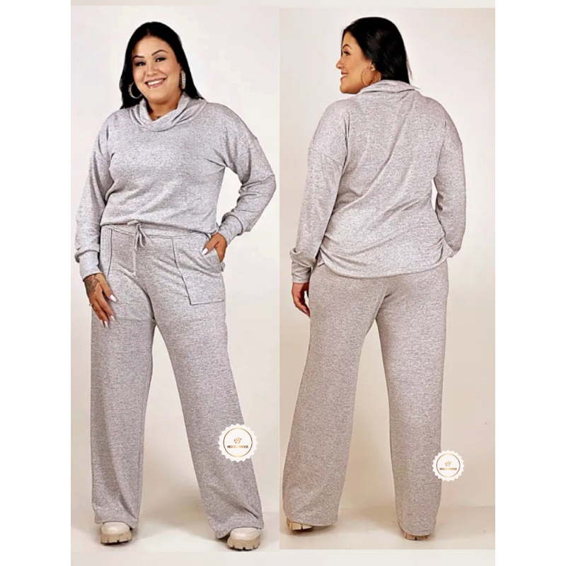 Calça Pantalona Feminina Cintura Alta Com Bolso Tecido Lanzinha Envio Imediato