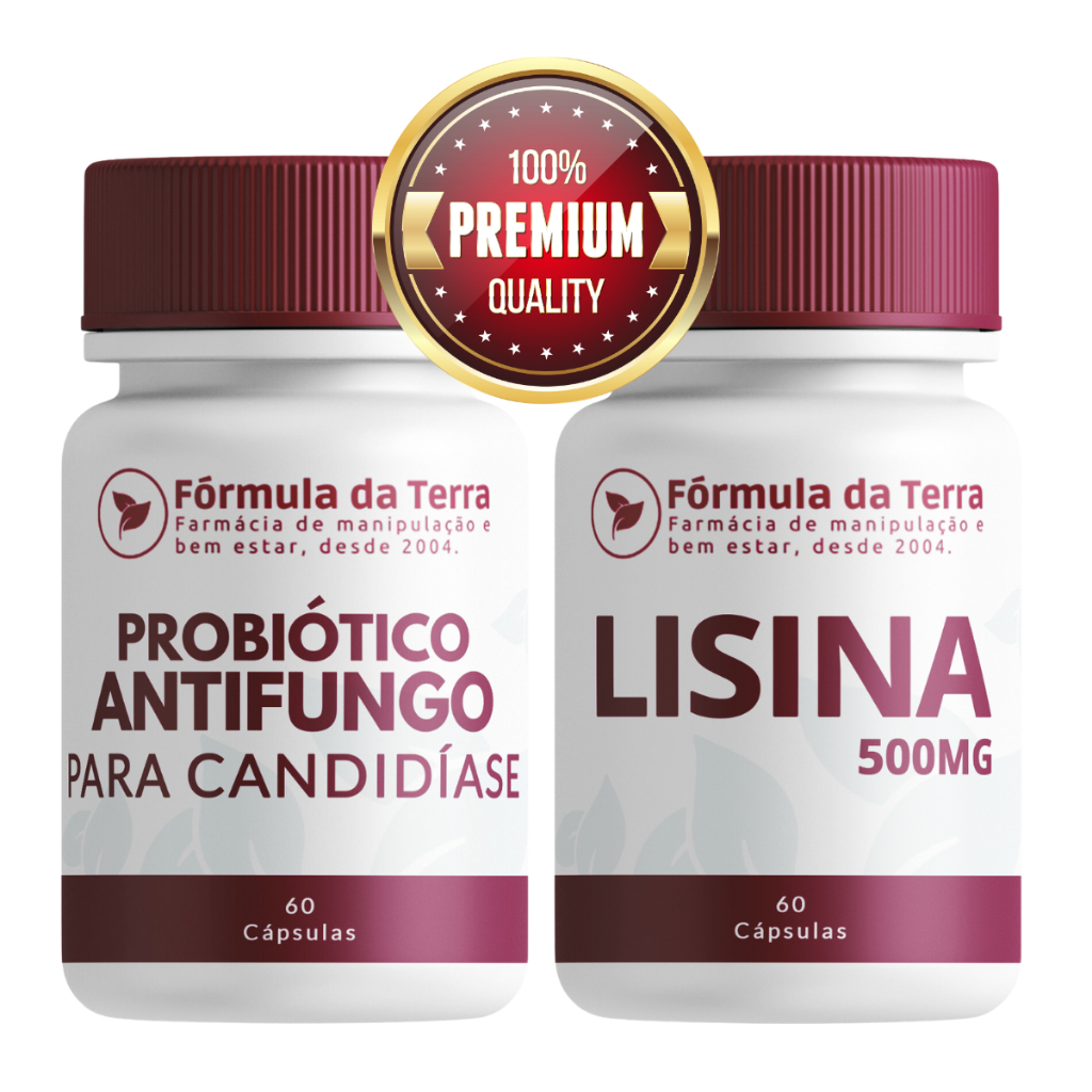 Probiótico Flora Íntima + Lisina 500mg - Frasco com 60 Cápsulas