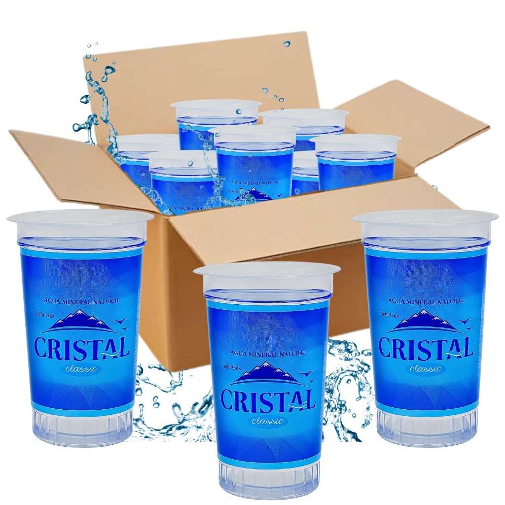 Kit 48 Unidades Água Mineral Natural Cristal 200ML Sem Gás Copo Refrescante