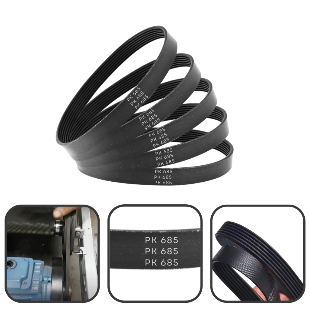 Kit 5 Correias PK 685 para Motor de Esteira Lion  X3  X4  X5  X3GT X4GT