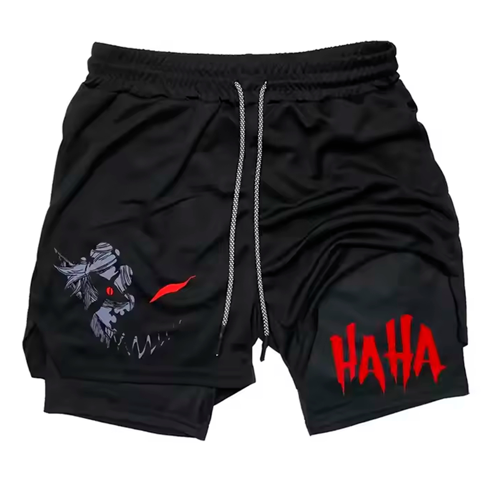 Short Compressão 2 em 1 Dry-Fit Arte Anime Manga Fitness Treino Haha Demon Arte em Oferta na Shopee