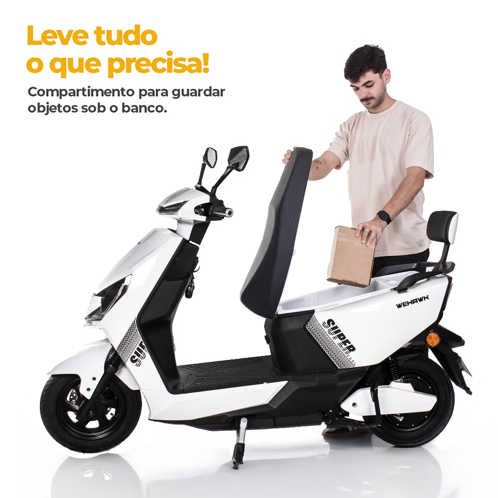 Scooter Elétrica WeHawk Modelo Super 1000W Bateria de Chumbo 60V 20Ah