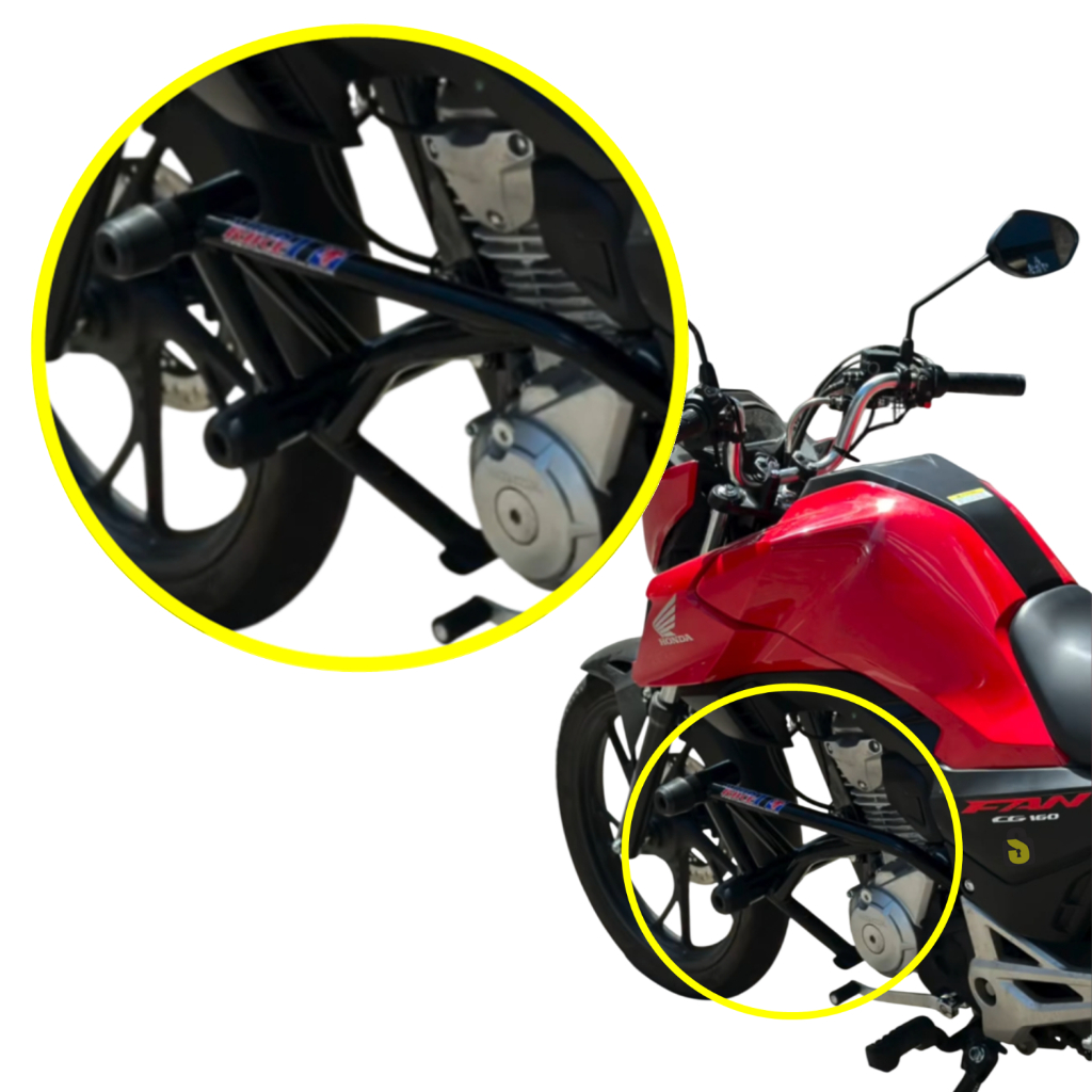 Protetor Carenagem Motor Fan 160 Stunt Race Preto Brilho