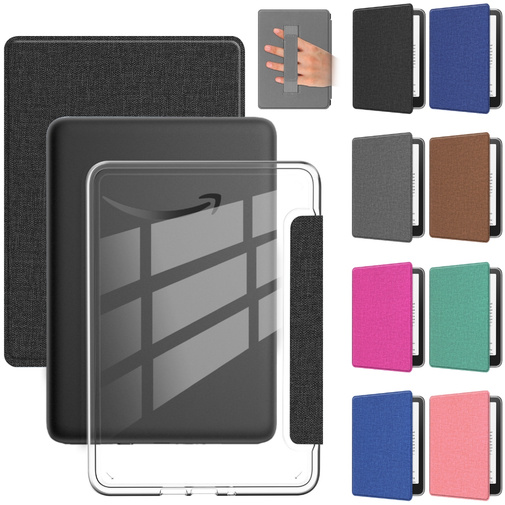 Capa Tecido Com Traseira Acrílica Para Kindle Paperwhite 12ª Geração 2024  7" (Com Alça – Modelos SA569P / SA568B) em Oferta na Shopee