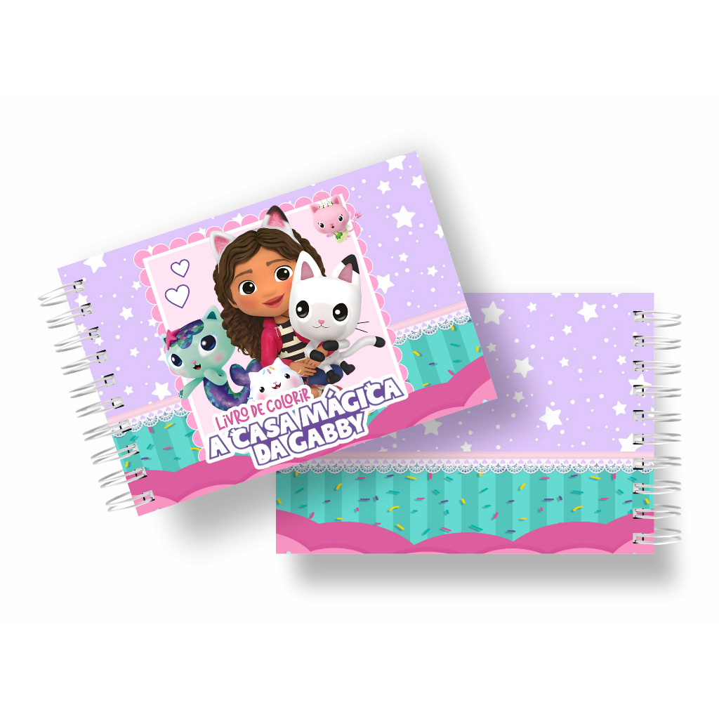 Livro Para Colorir Capa Dura 50 Imagens Tema A Casa Mágica da Gabby