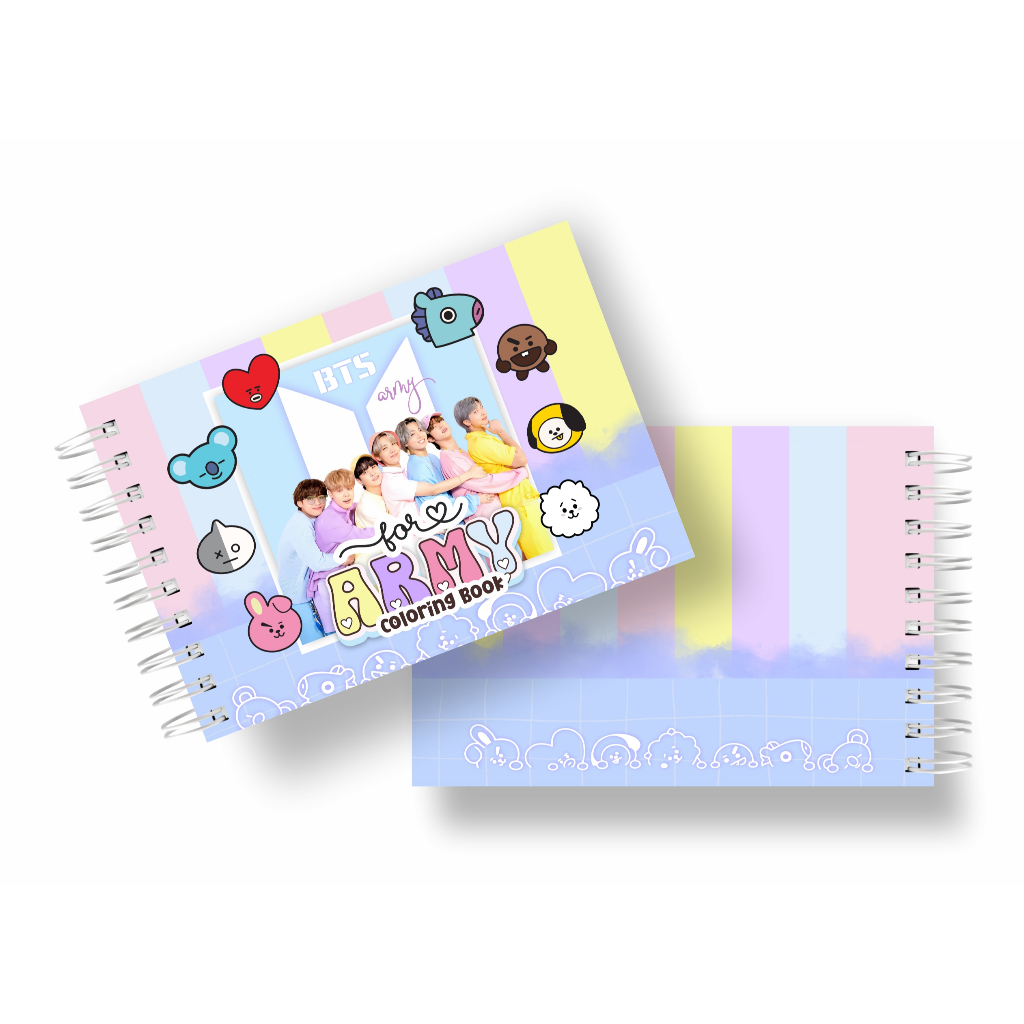 Livro Para Colorir Capa Dura 50 Imagens Tema BTS ARMY