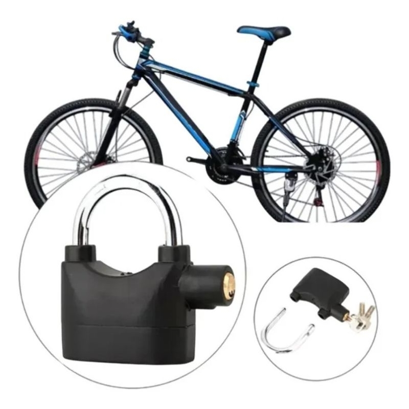 Cadeado Com Alarme Sonoro Antifurto Para Motocicleta Bicicleta Bike Mala de Viagem (Som bem alto) a Pronta Entrega