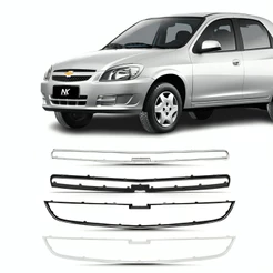 Kit Friso Moldura Grade Celta 2012 2013 2014 2015 Cromado Preto Moldura Capa Tela Novo