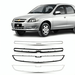 Kit Friso Moldura Grade Celta 2012 2013 2014 2015 Cromado Preto Moldura Capa Tela Novo em Oferta na Shopee